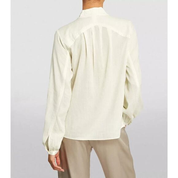 rag & bone Sachi Voluminous Pleated Top Pale Ivory Size Medium Balloon Sleeve - Picture 3 of 6